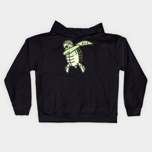 Cute Dabbing Sea Turtle Idea For World Oceans Day Kids Hoodie